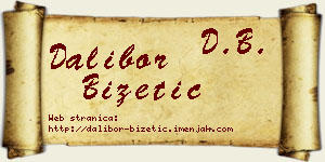 Dalibor Bizetić vizit kartica
